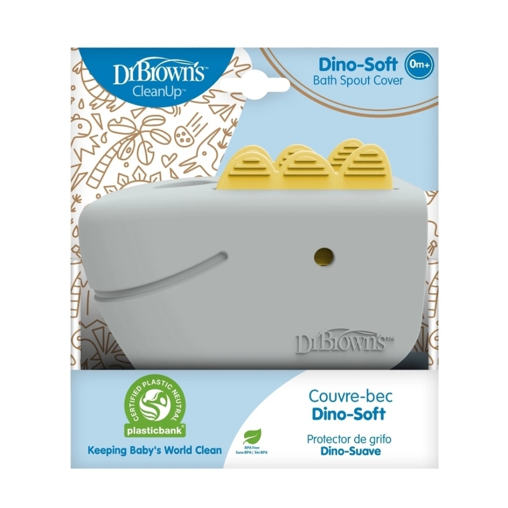 Dr. Brown's Dino-Soft Baby Bath Spout Cover, Soft/Safe Tub Faucet Cover, Bathtub